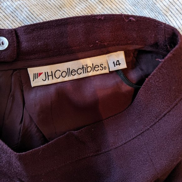 Vintage Dark Purple Wool Pencil Skirt - Picture 5 of 5